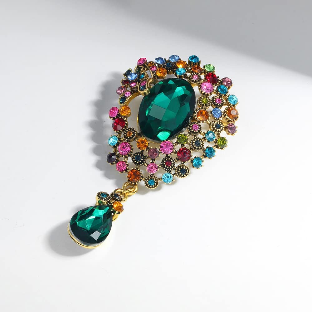 CFWSHJ Spilla con Ciondolo Tempestato di Diamanti Accessorio per Corpetto di Cristallo Femminile, D Come Mostrato
