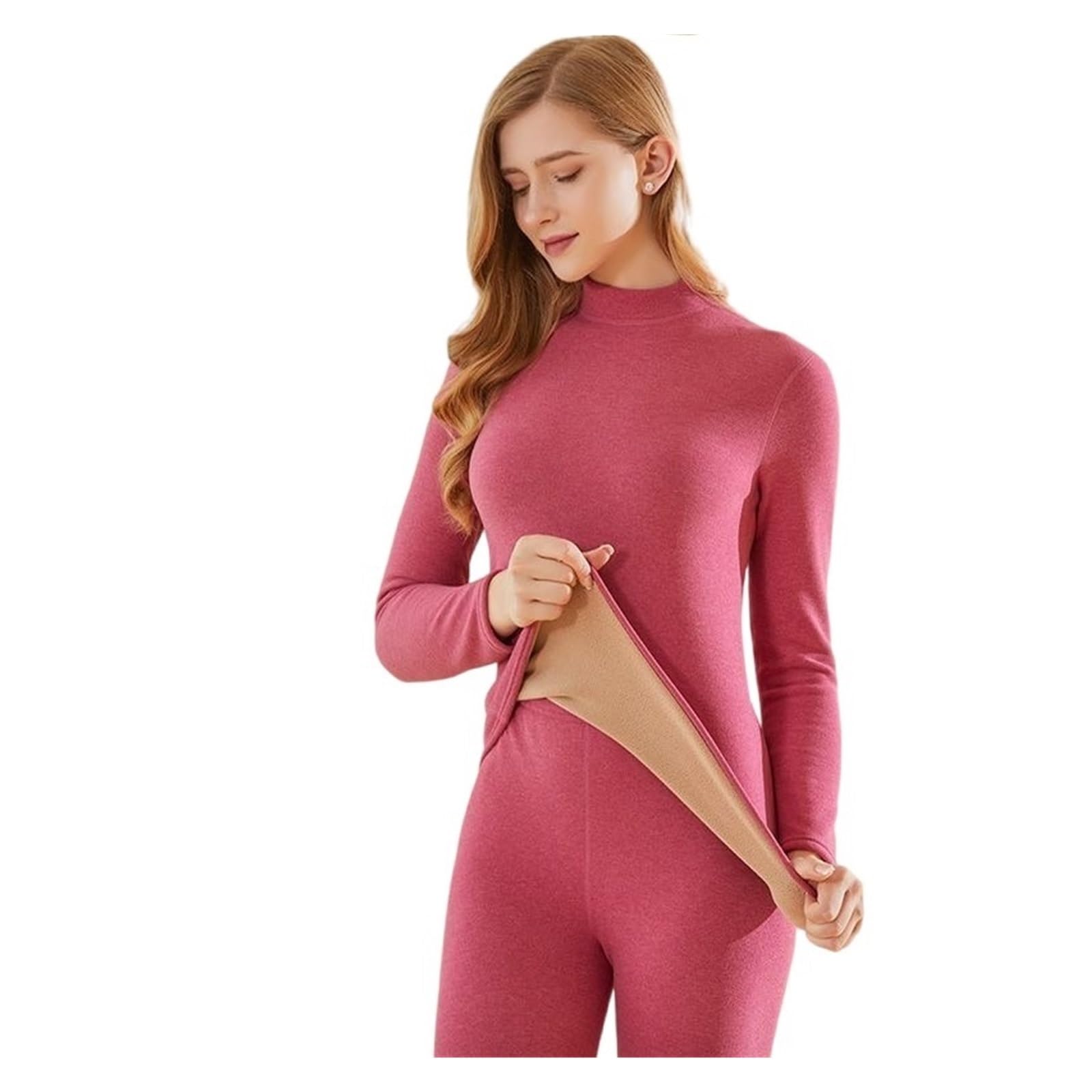 sous vêtements Thermiques Femmes sous-vêtements Thermiques for Femmes, Ensemble Intime épais, 2 pièces, sous-vêtements et Maillots de Corps, Hiver(Black,XXXL(63-70kg))