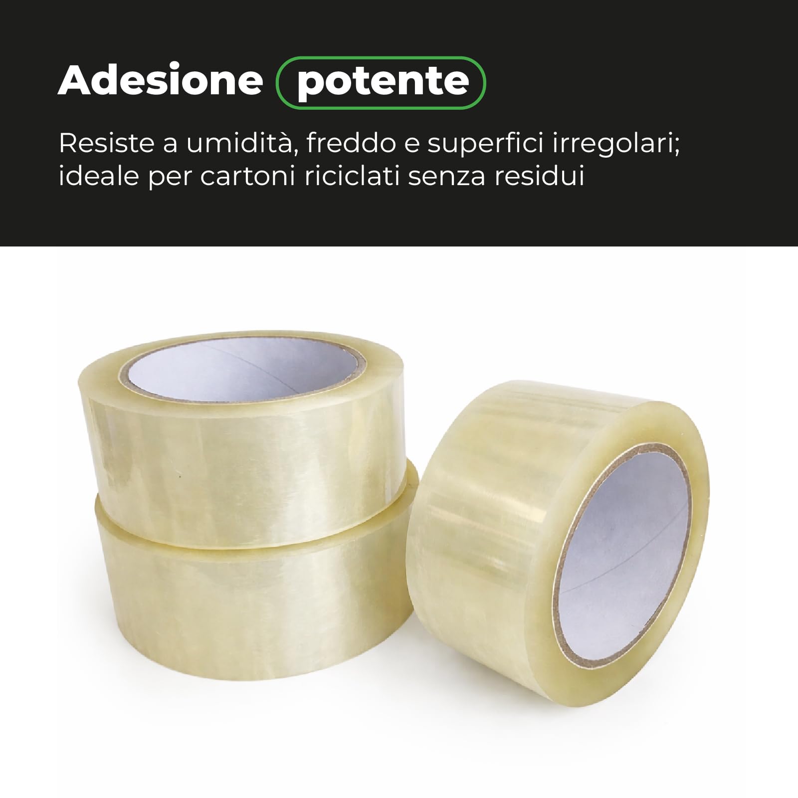 Nastro Adesivo Trasparente in PPL 28my 50 mm x 66 m - Imballaggio e Chiusura Cartoni, Adesione Duratura per Spedizioni, Magazzino e Traslochi, 36 Rotoli