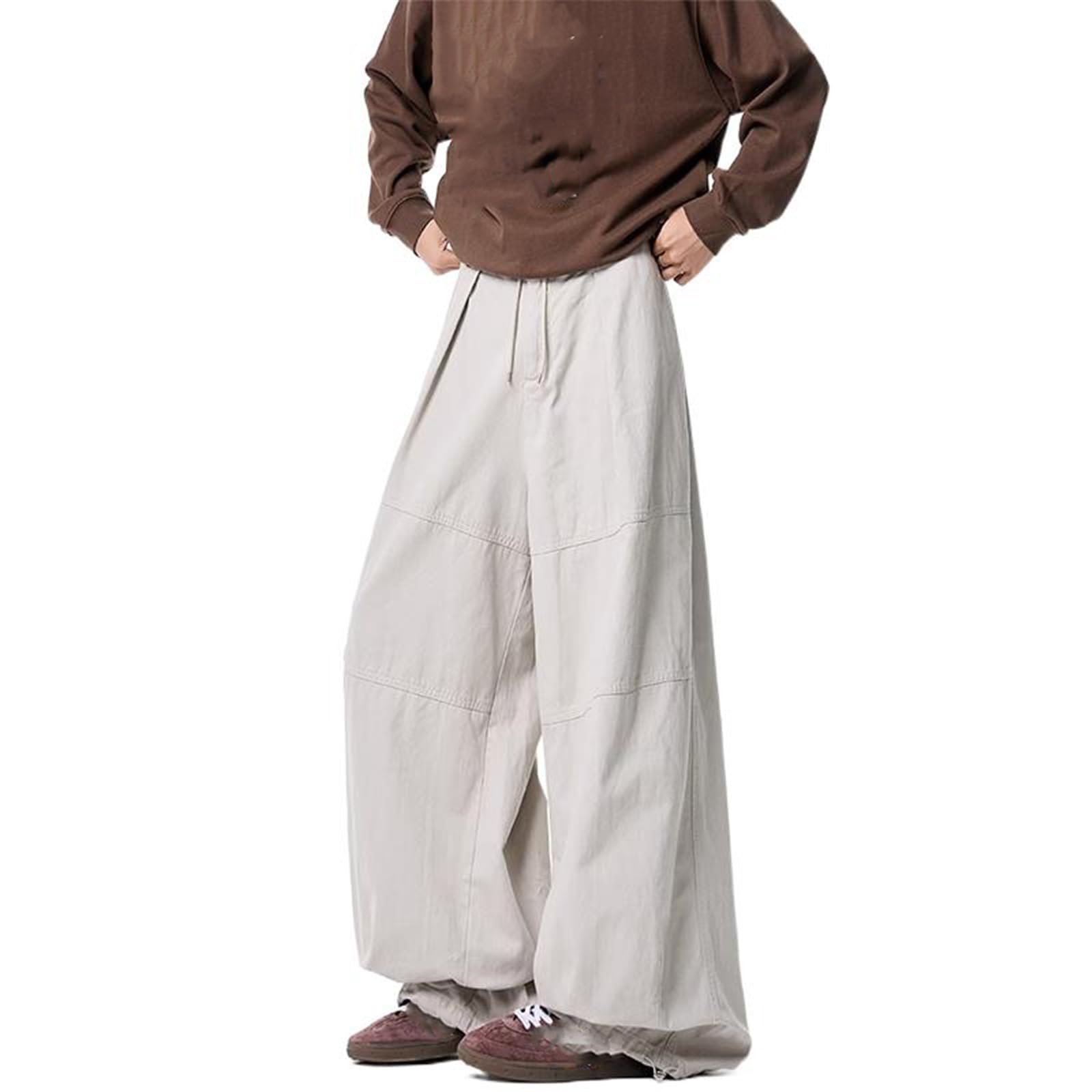 Pantalon large homme style urbain décontracté à poches - 8