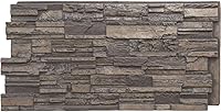 Vista 47 de Ekena Millwork - Panel lateral de piedra de imitación apilado en cascada