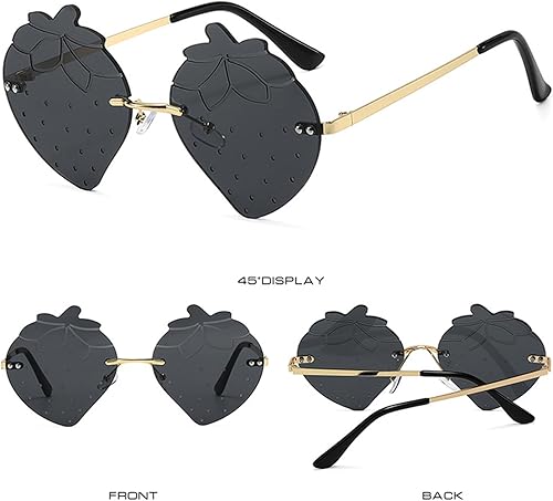 Miniatura 3 de Gafas de sol con forma de fresa, retro, modernas, divertidas, para mujeres y hombres, decoraciones de Navidad, recuerdos de fiesta