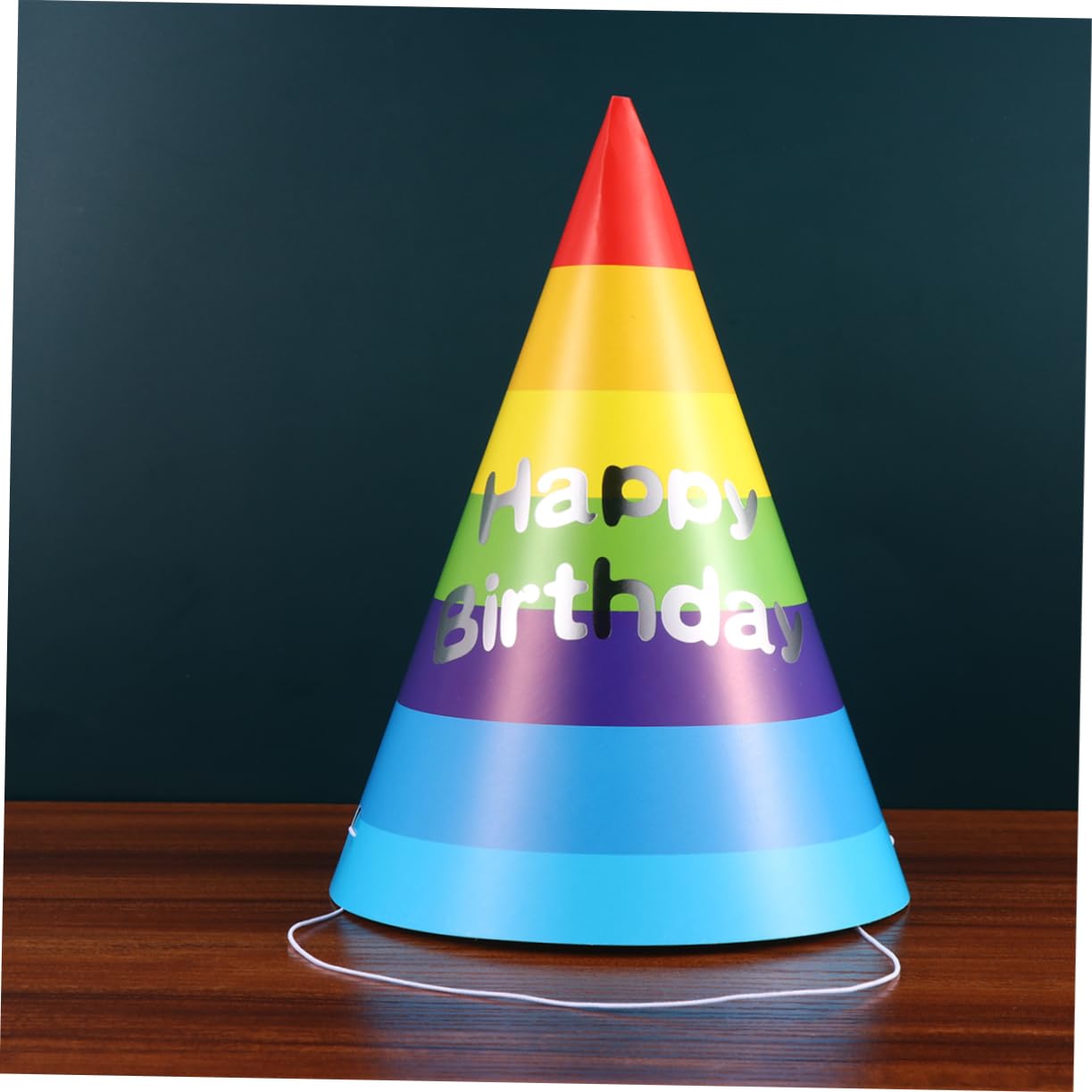 Cappello 50 Arcobaleno per Ragazzo Triangolare Ragazza Pezzi in Carta | Festa Compleanno, Stile Fashion Decorativo, Comodo da Indossare, Tiene Saldo Sul Capo, per Foto
