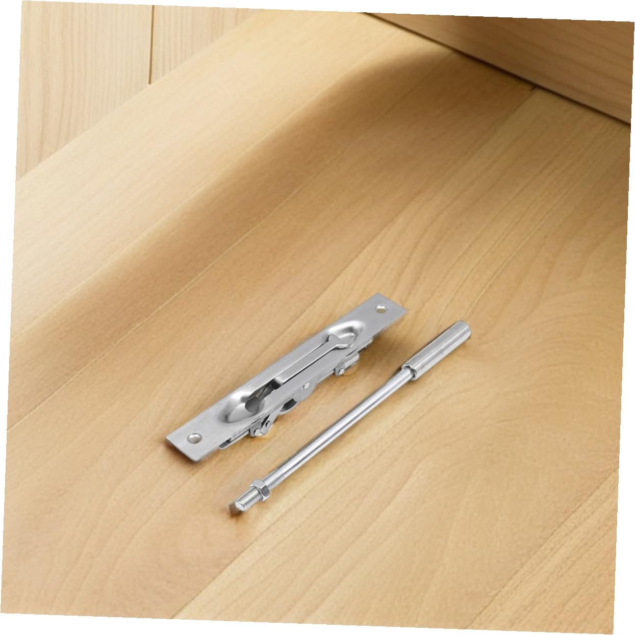 Gatuida Chiavistello Scorrevole per Porte Interne ed Esterne Acciaio Inox 304 Leva di Chiusura Antifurto per Case Negozi e Ferramenta per Porte d'Ingresso Argento