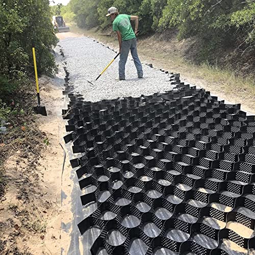 Geogrid - Estabilizador de grava para pared de contención permeable pavimento y entrada de entrada, rejilla resistente y duradera para trabajos de subbase de camino