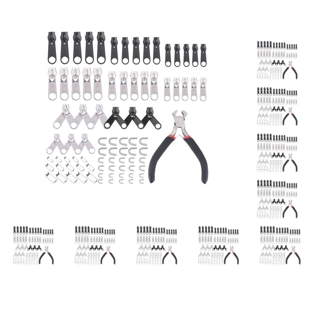 Kit de reparación de cremallera de 85 piezas, repuesto de tirador de cremallera, accesorios de tirador de cremallera (juego de 10)