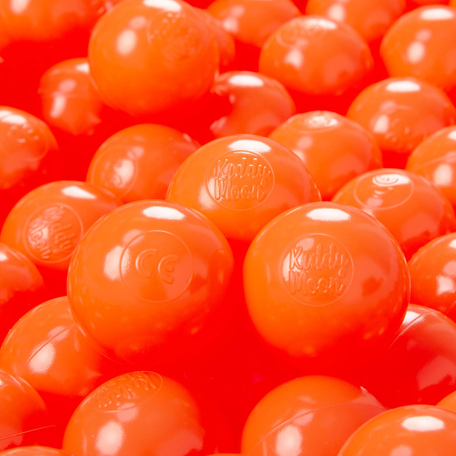 KiddyMoon Soft Plastic Play Balls For Children 100 Balls/6Cm-2.36In Colourful Made In EU, Orange — image 1