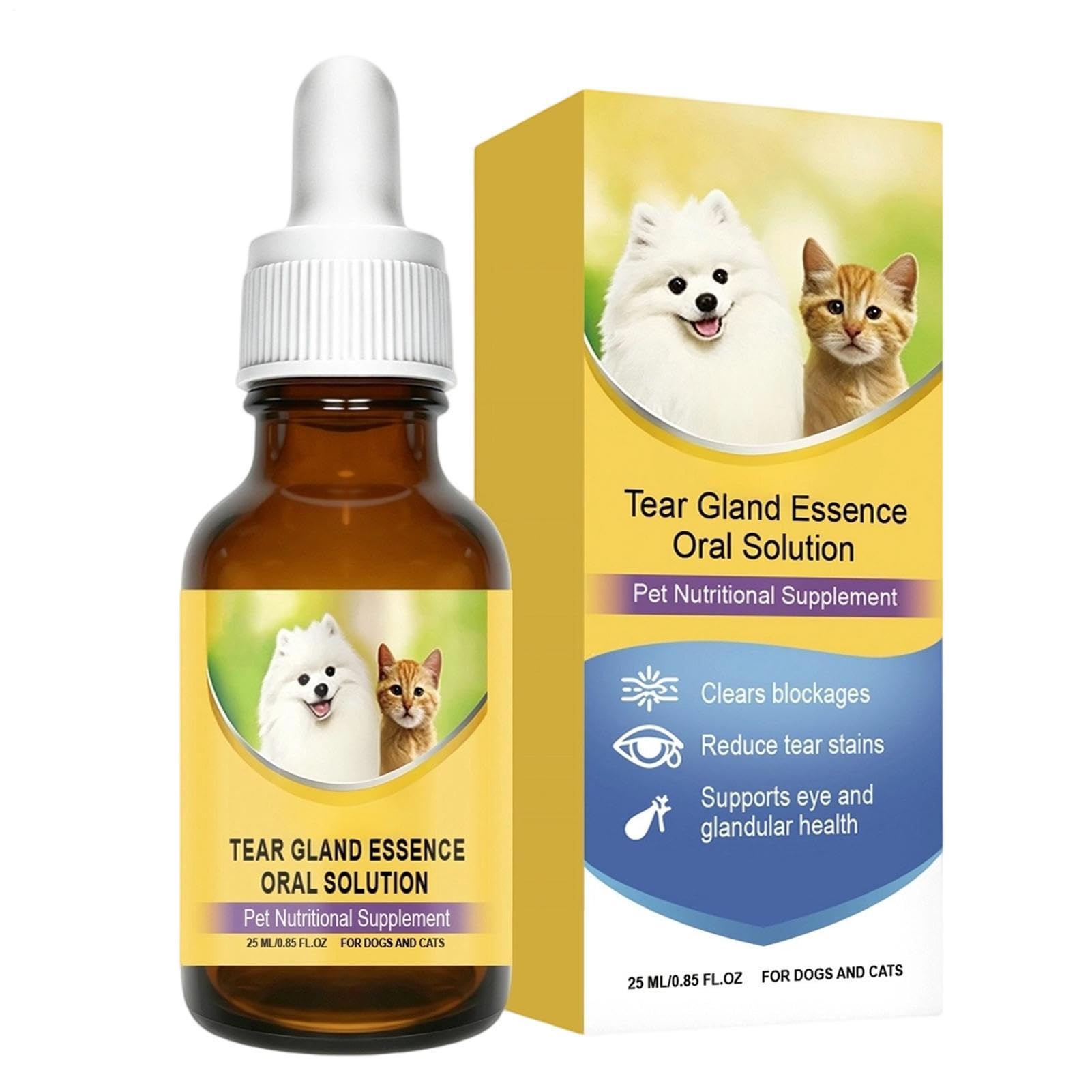 Tear Stain Remover for Dogs Soothing Cleaning Solution Drops