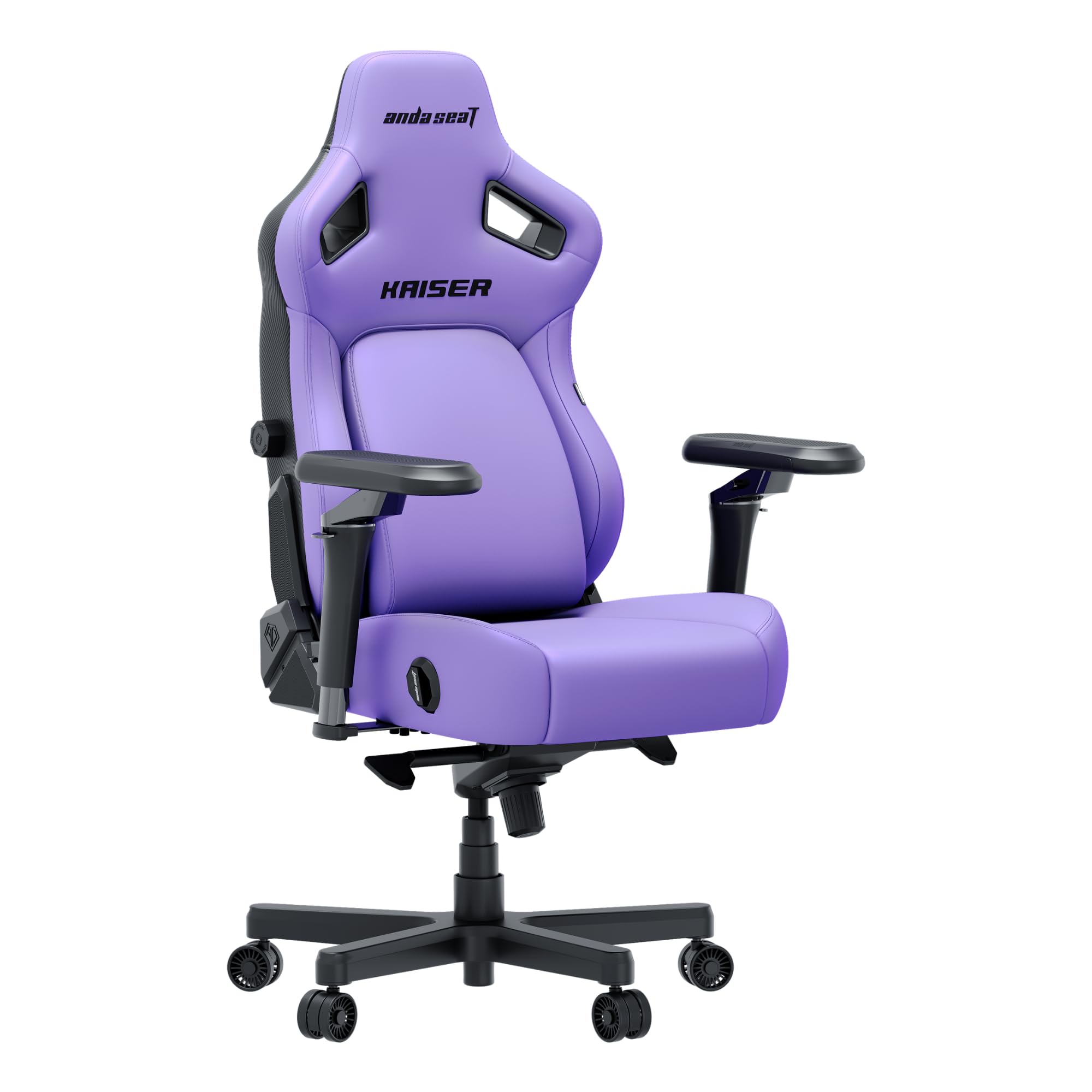 Anda Seat Kaiser 4 Large Gaming Chair for Adults - Ergonomic Purple PVC Leather Gaming Seat with 6D Armrest, Comfortable Office Chair with Lumbar Support, Heavy Duty Wide Computer Seat