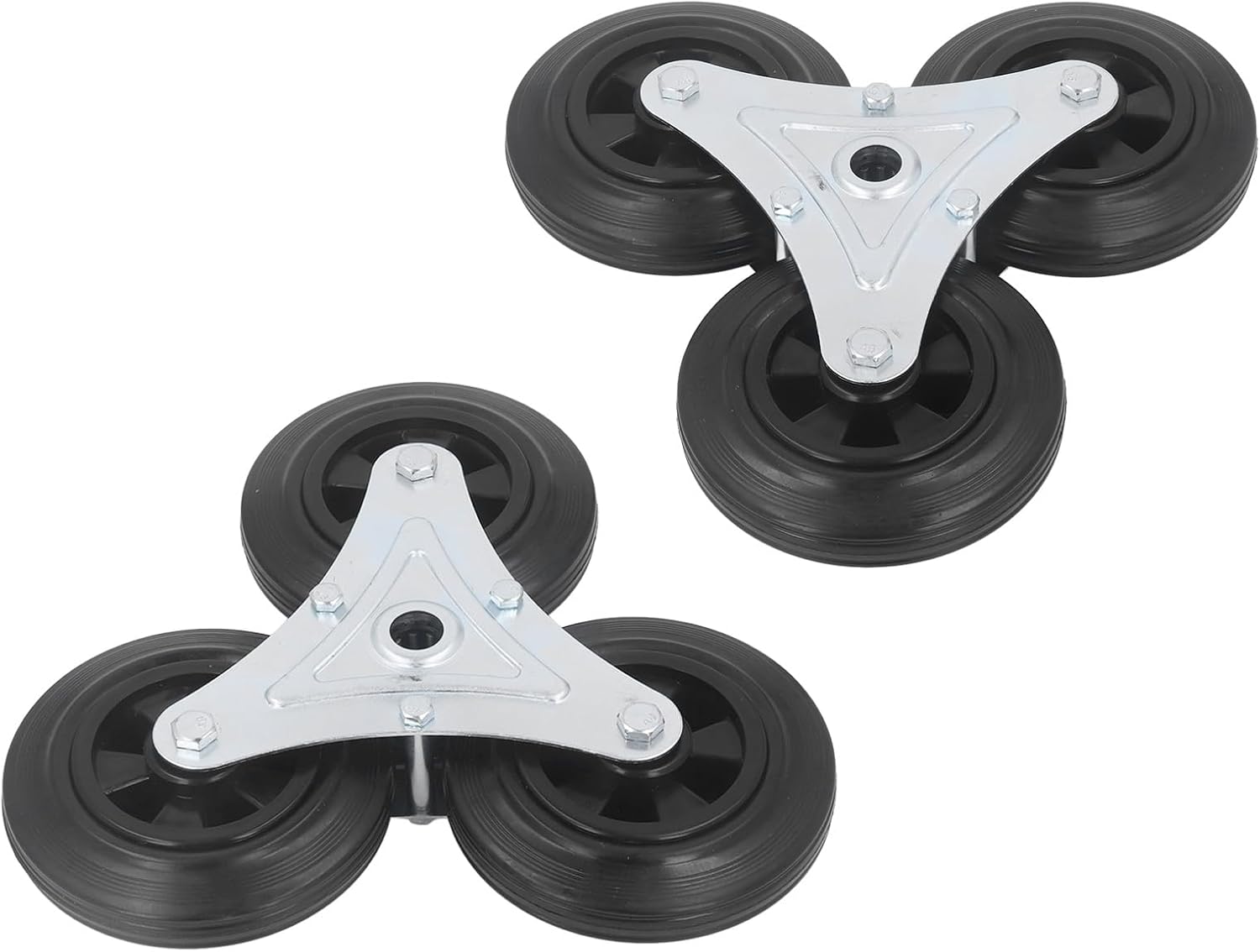 Stair Climbing Wheel, 6in Rubber Shopping Cart Tri Wheel Heavy Duty Triangle Caster with 300lb Load Capacity for Moving Overcoming Stairs, Curbs Uneven Terrain
