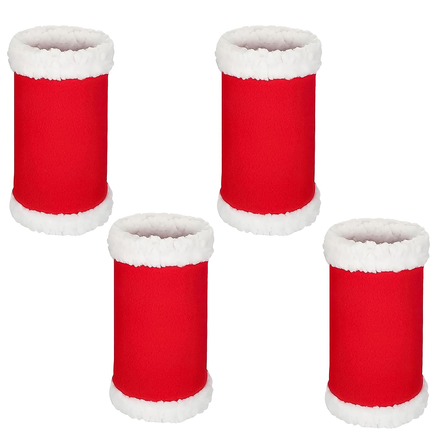 RmKbe 4pcs Christmas Horse Leg Wraps Faux Fur Polyester Standing Wraps Red Soft Horse Leg Sleeves Horse Costume Accessories for Horse Christmas Costume