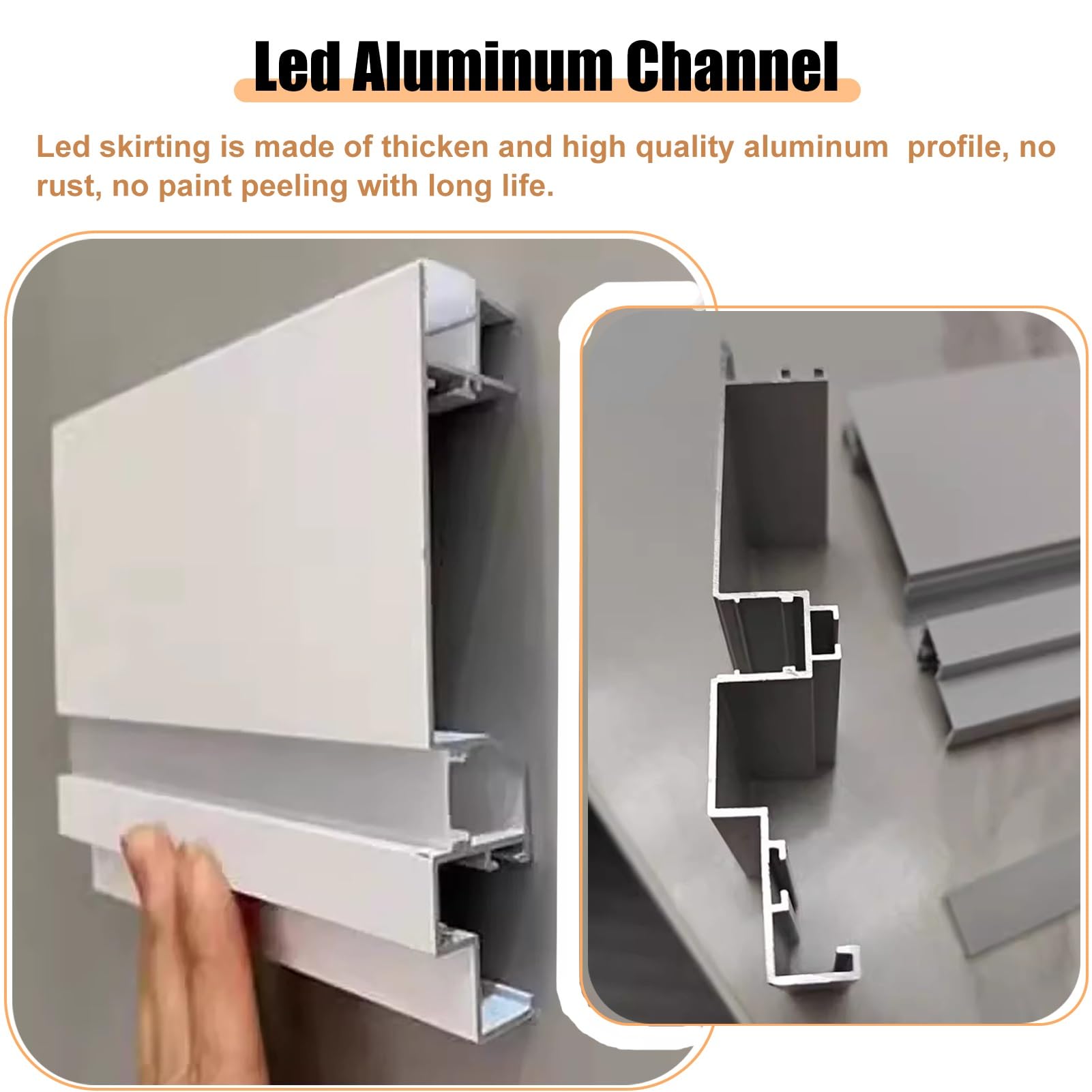 Profili per Strisce Led Canale di Modanatura per Illuminazione Indiretta a Led, Profilo di Modanatura a Corona per Strisce Luminose a Led,System di Illuminazione per Soggiorno/Camera da Letto/Teatro(1