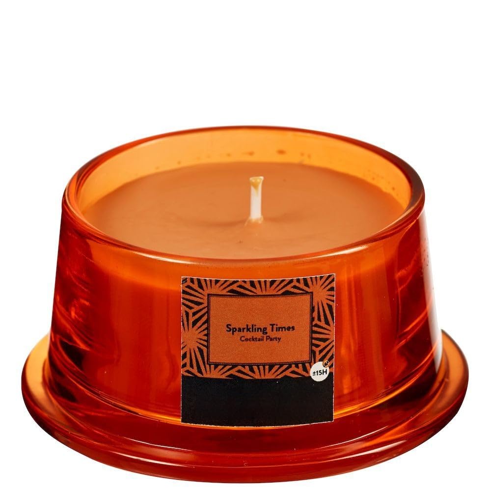 Duftkerze im Glas 6er-Set - Kerze, Advent, Hochzeit, Raumduft - Kein Ruß - Brenndauer: 15 Std. - viele Duftaromen – 9,2 x 4,8 cm (Orange - Duft: Exotische Früchte)