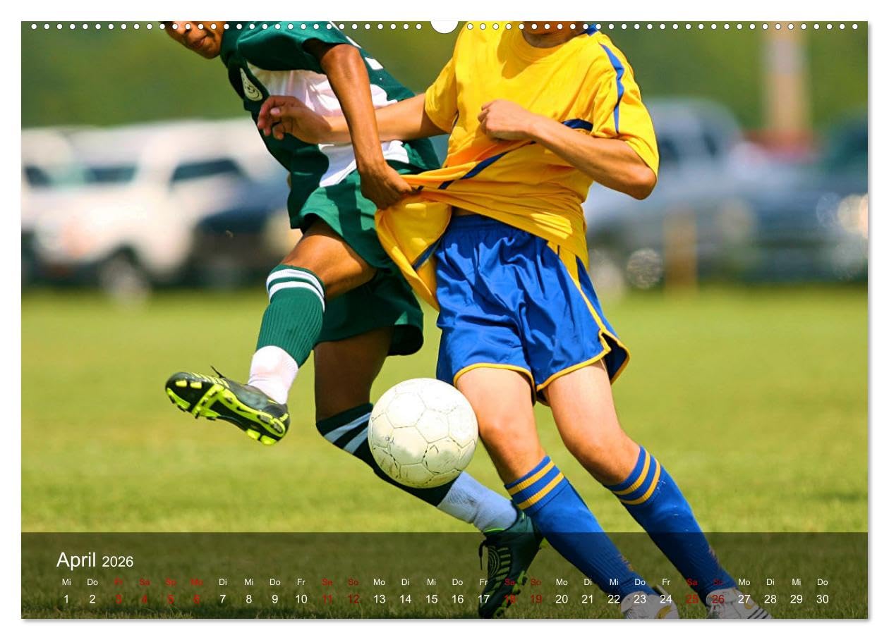 Fußball - pure Leidenschaft (Wandkalender 2026 DIN A2 quer), CALVENDO Monatskalender: Packende, atmosphärische Bilder rund um das Thema Fußball (CALVENDO Sport)