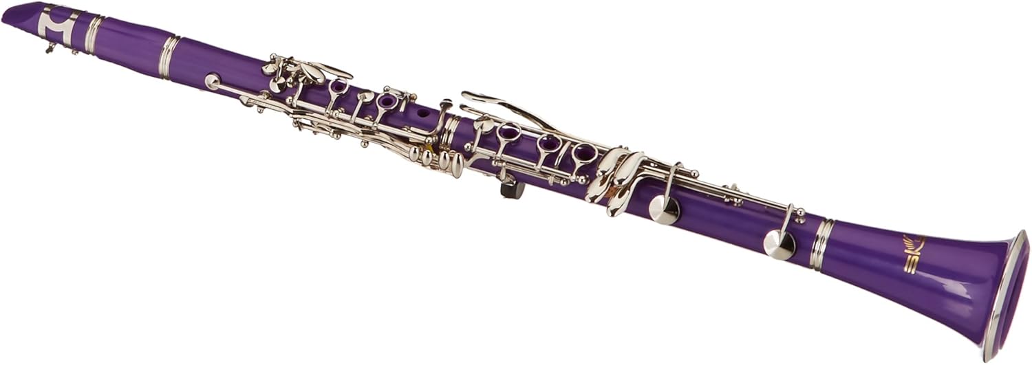 SKY Yellow ABS Student Bb Clarinet with Case, Mouthpiece, 11 Reeds, Care kit and more