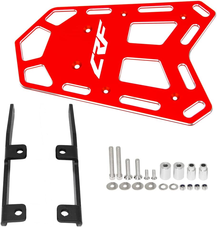 Compatible with 2019-2026 CRF450L CRF450RL Rear Rack - CNC Tail Luggage Cargo Rack (Red)