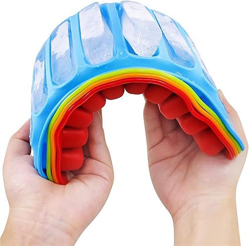 Miniatura 5 de CYISONAL 4 bandejas estrechas de silicona para cubitos de hielo, bandeja estrecha para cubitos de hielo para botella de agua, bandejas de cubitos de