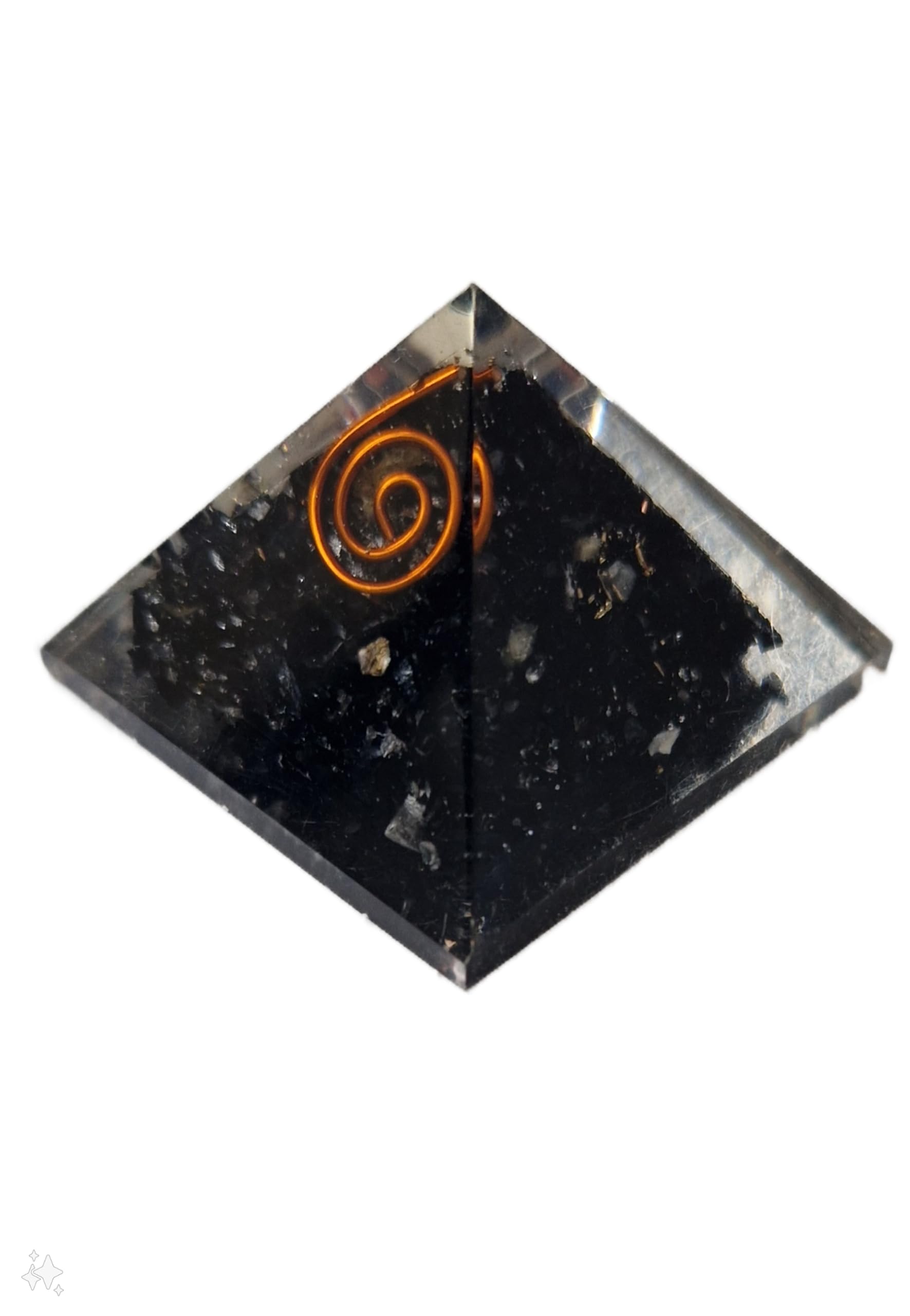 Handmade Black Tourmaline Pyramid Healing Crystals Reiki Powered Orgone with SSB Coil Pyramid Metaphysical with Gift Box for Positive Energy Protection