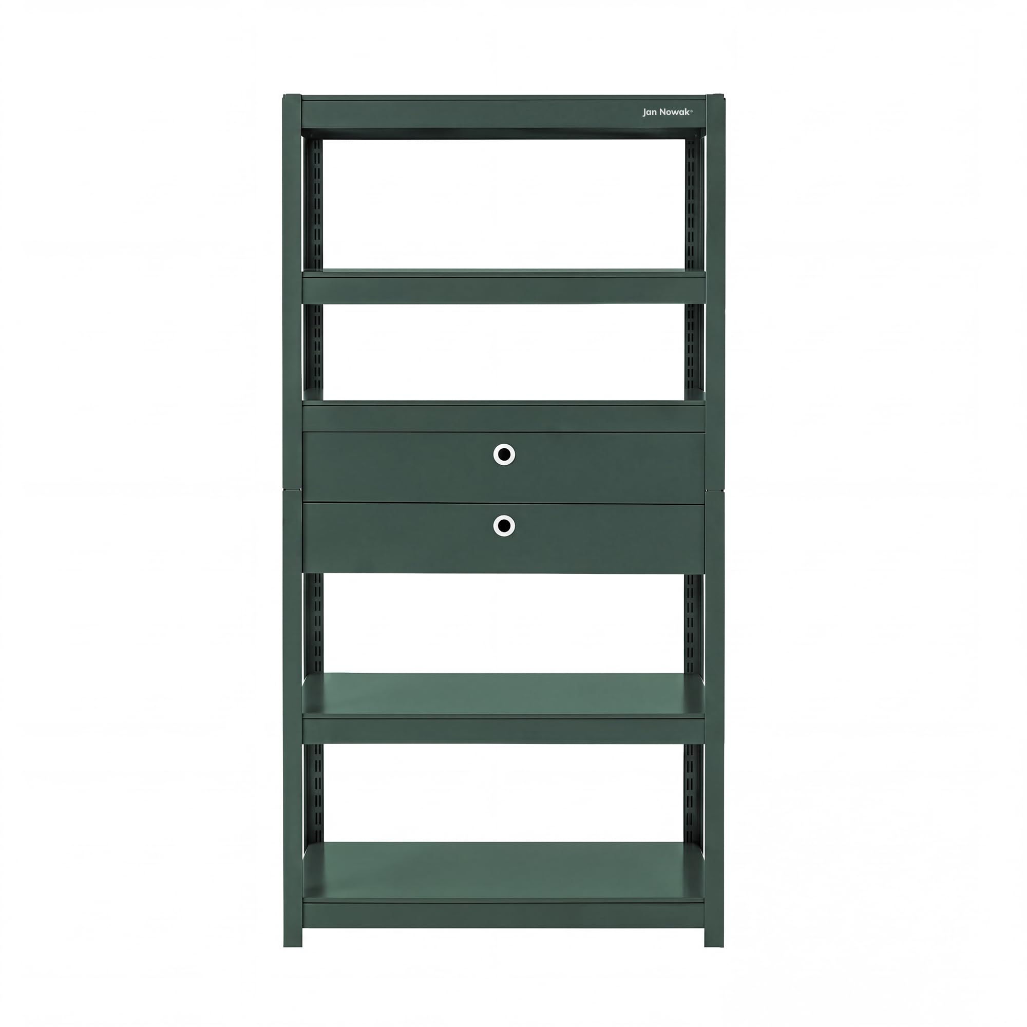 Jan Nowak Scaffale Officina Metallo con Cassetti 5 Ripiani Regolabili 80 kg per Ripiano Scaffale Garage Magazzino Portautensili Robusto Acciaio Sistema ad Incastro 180x90x40 cm