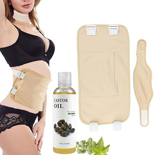 YDJIA Paquete de aceite de ricino, paquetes de aceite de ricino para desintoxicación del hígado, kit de aceite de ricino orgánico para tiroides,