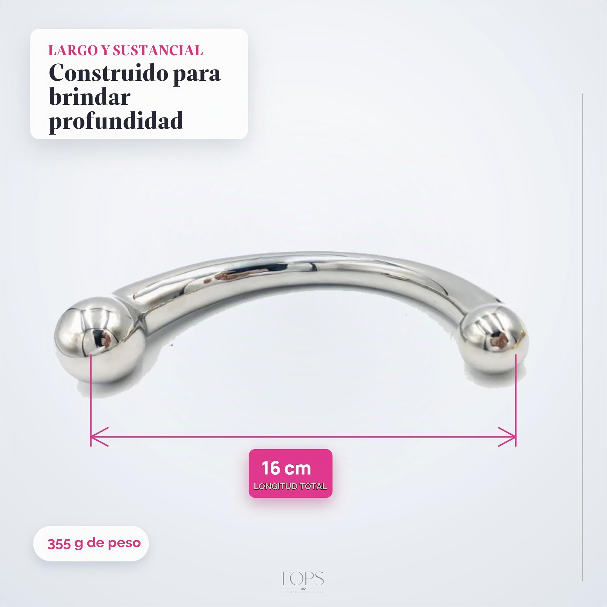 Consolador doble plug anal metal 16cm. Consolador de próstata, consolador doble para hombres y mujeres consolador tapón anal juguete sexual de acero consolador anal plateado metal, 355 g A110S