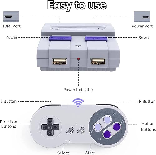Miniatura 4 de Consola de juegos retro súper clásica, sistema clásico de mini videojuegos integrado en más de 2000 juegos clásicos diferentes, salida HD 4k y 2