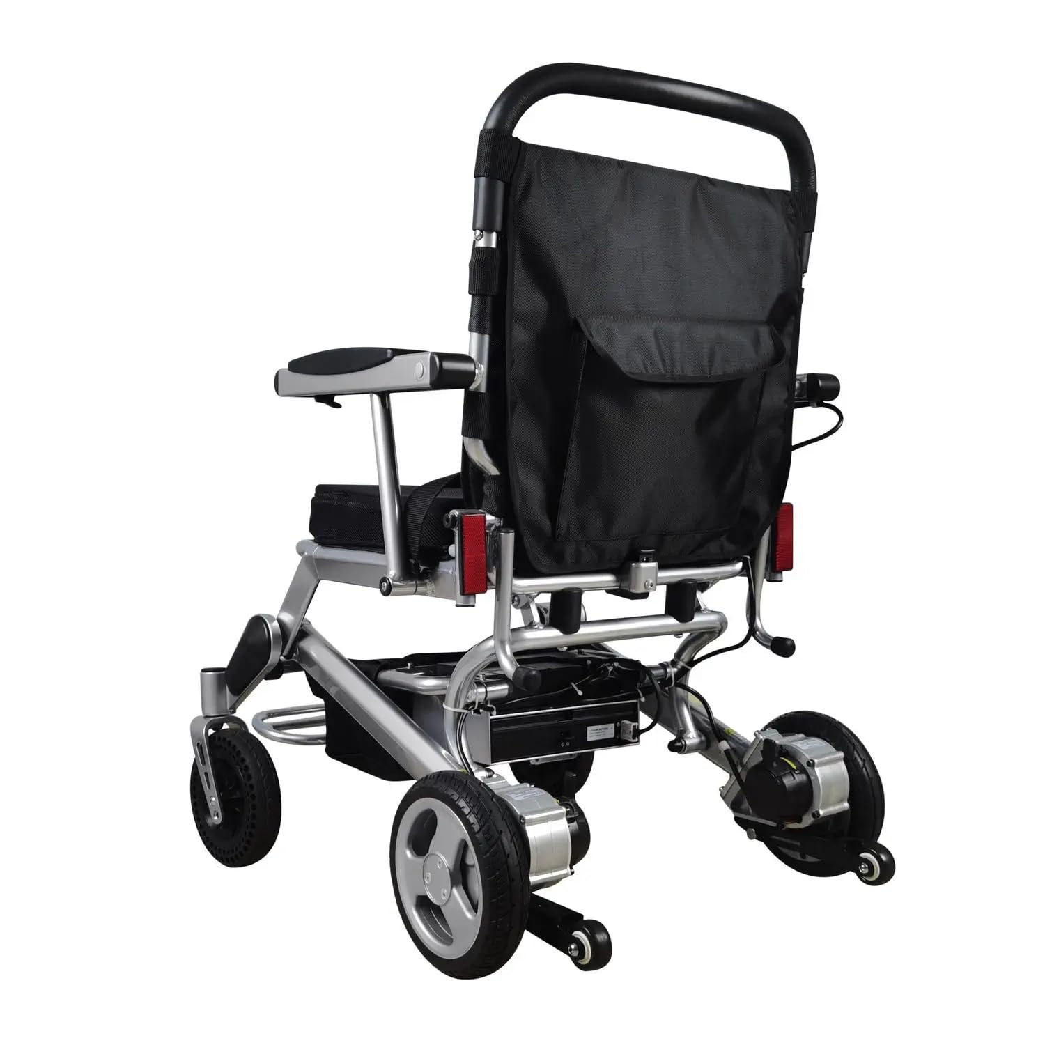 Plus SALUD - Silla de ruedas eléctrica plegable, doble motor 250 W, autonomía 18 km, batería 24 V, compacta y manejable, uso interior/exterior