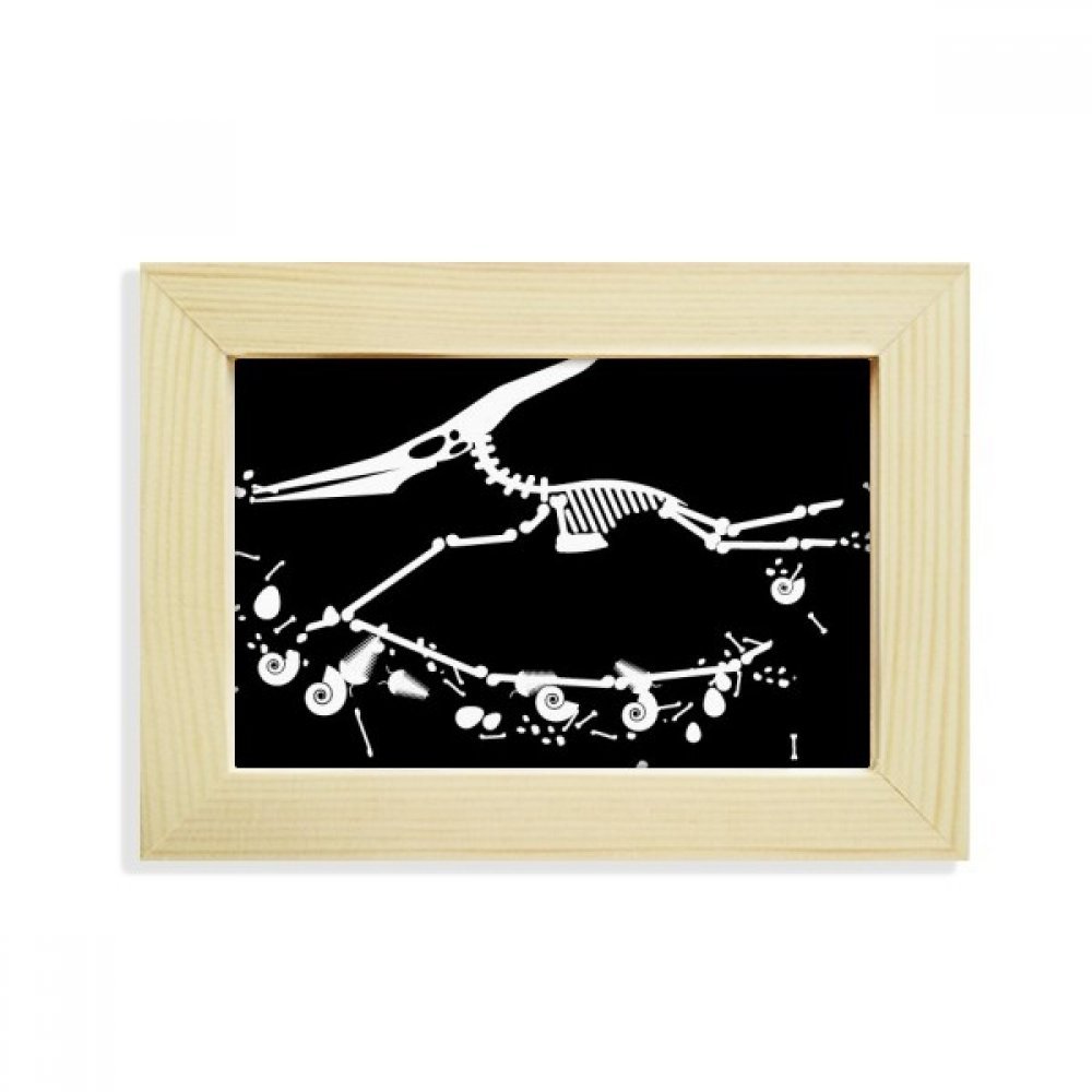 Huesos de dinosaurio en miniatura cuadro de madera artística 5x7 acabado premium