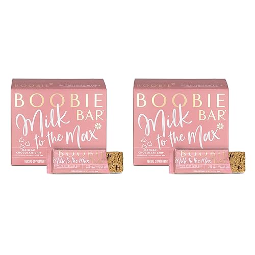 Boobie Bar Superfood para lactancia y lactancia materna barras de 1.7 onzas, avena con chispas de chocolate, 6 unidades (paquete de 2)