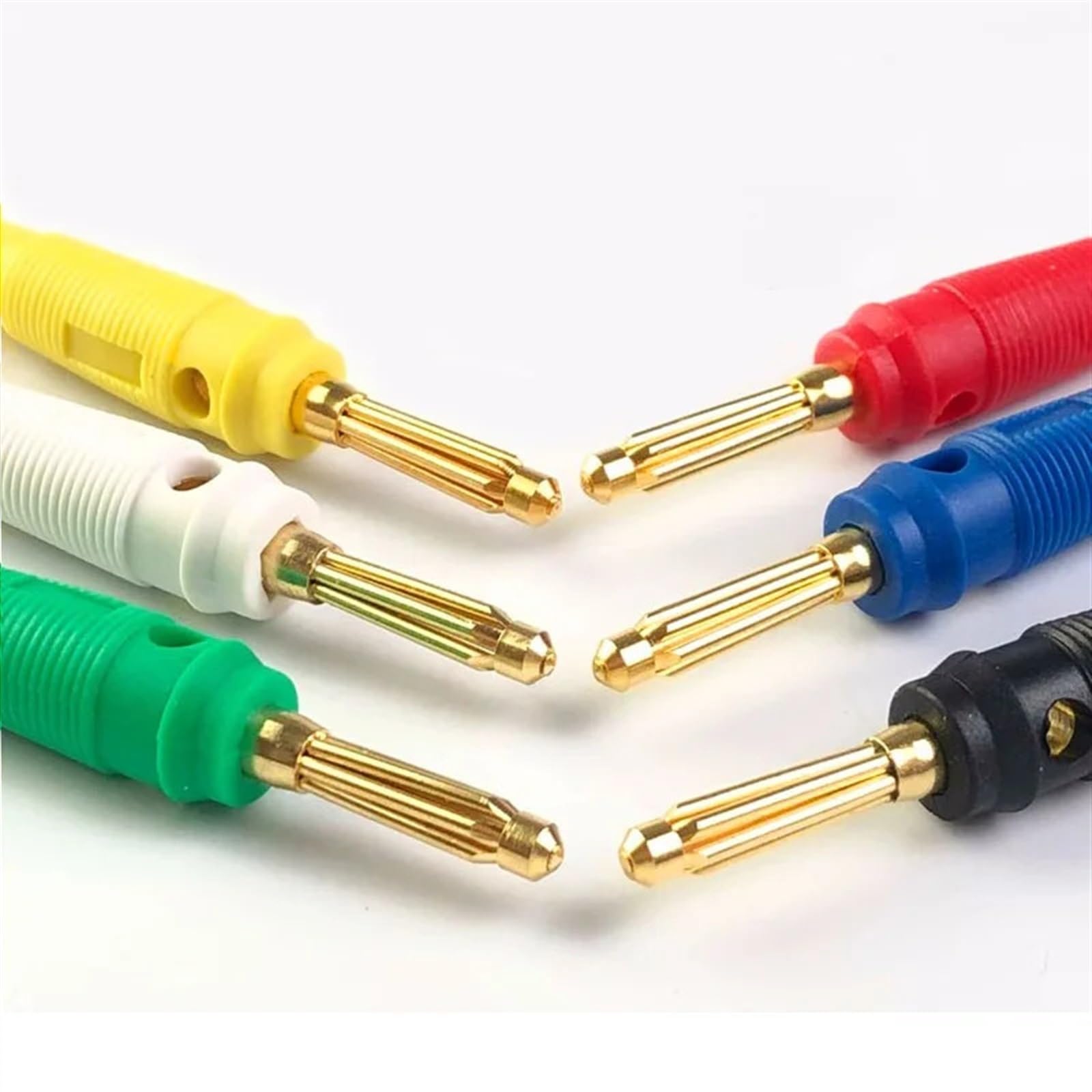 4 mm muzyczny kabel głośnikowy przewód wtyk bananowy pozłacane złącza gniazdo czerwony czarny niebieski zielony żółty (kolor: zielony, rozmiar: 10 szt.)