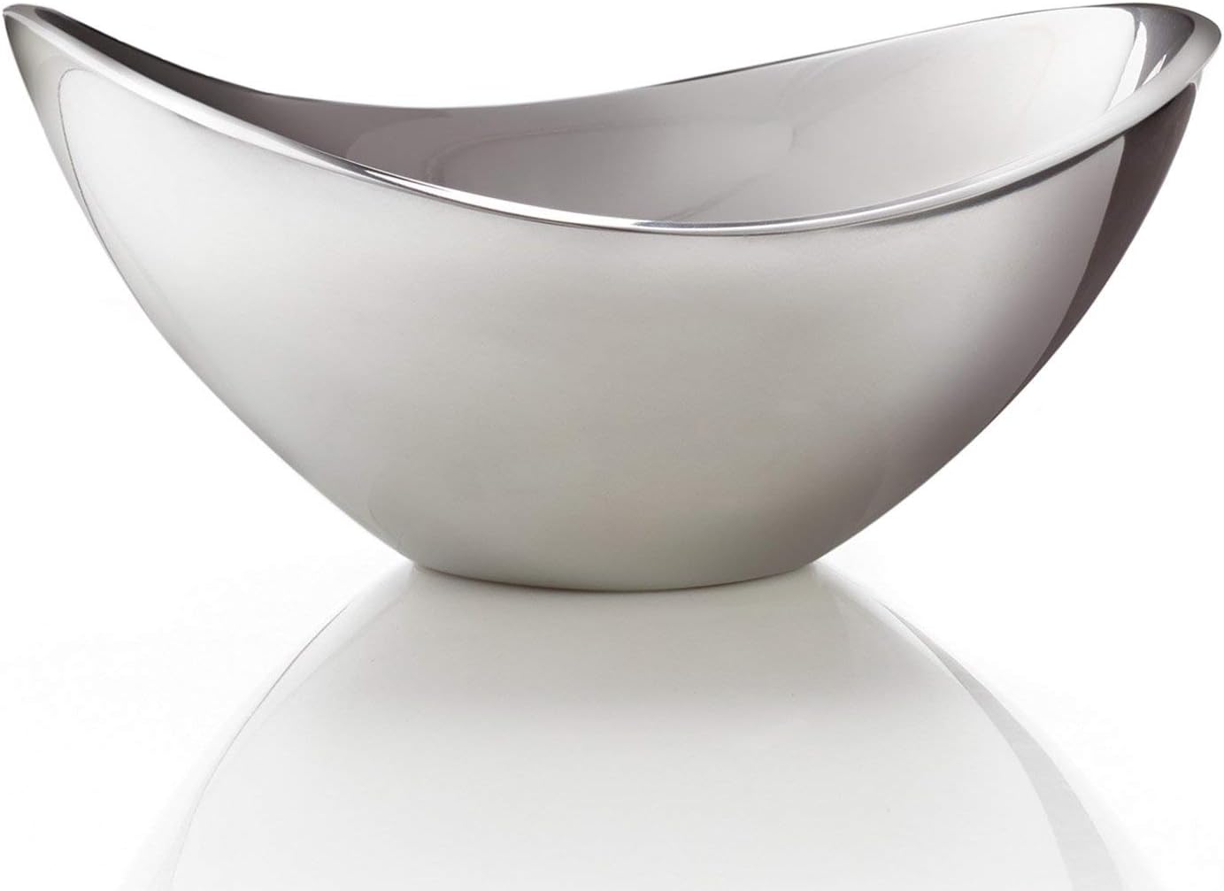 Butterfly Bowl | For Hot and Cold Foods, Salads, Soups, Fruit | Made of Metal Alloy | Oven and Freezer Safe Serving Bowl for Entertaining, Decorative Centerpiece for Kitchen | Silver, 11"
