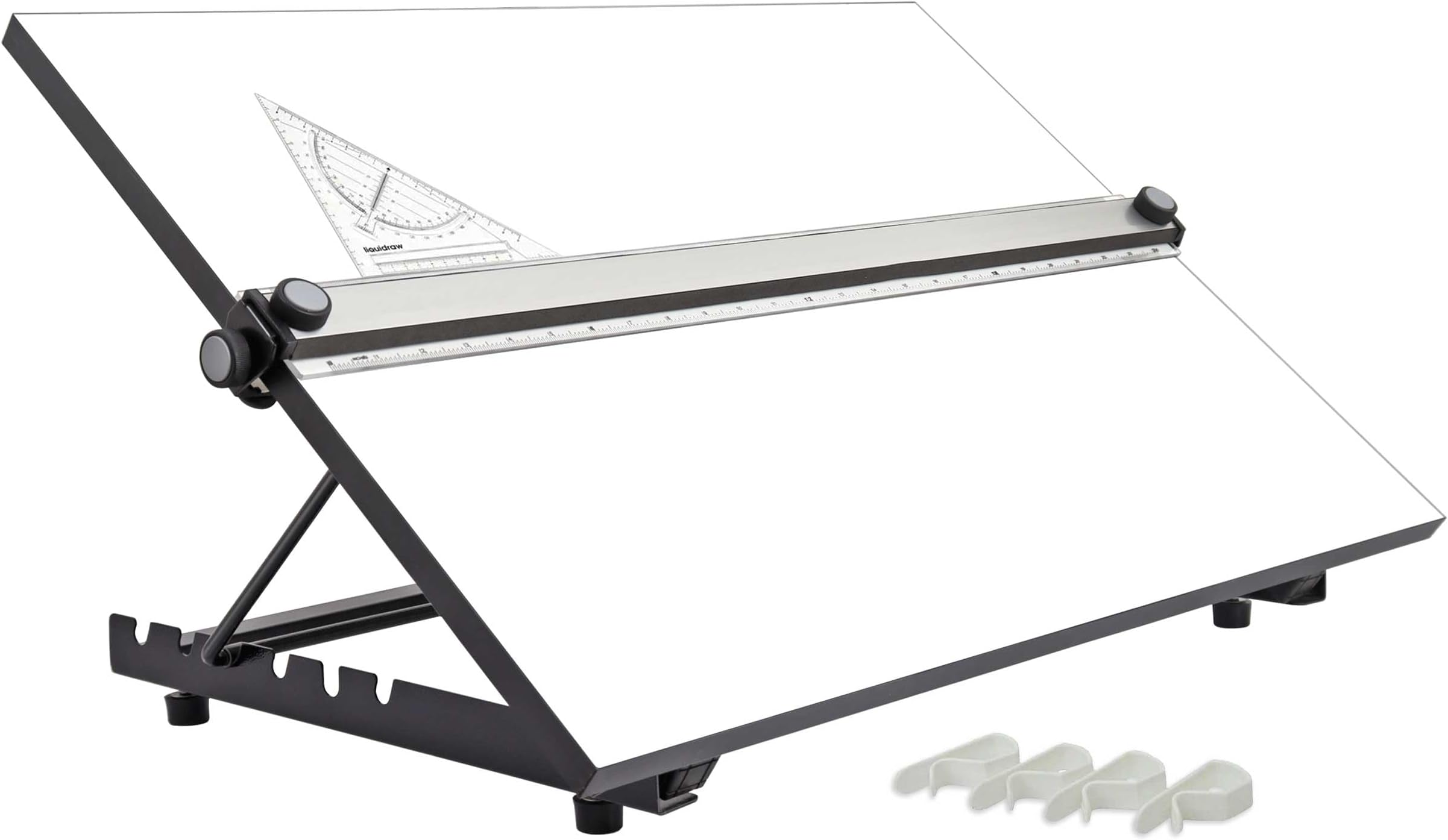 Liquidraw A2 Drafting Board - 18.5" x 25.5" | Parallel Motion Bar Table Has 6 Adjustable Working Angles | Includes Drawing Board Clips & Set Square | for Artists, Architects, Students & Professionals