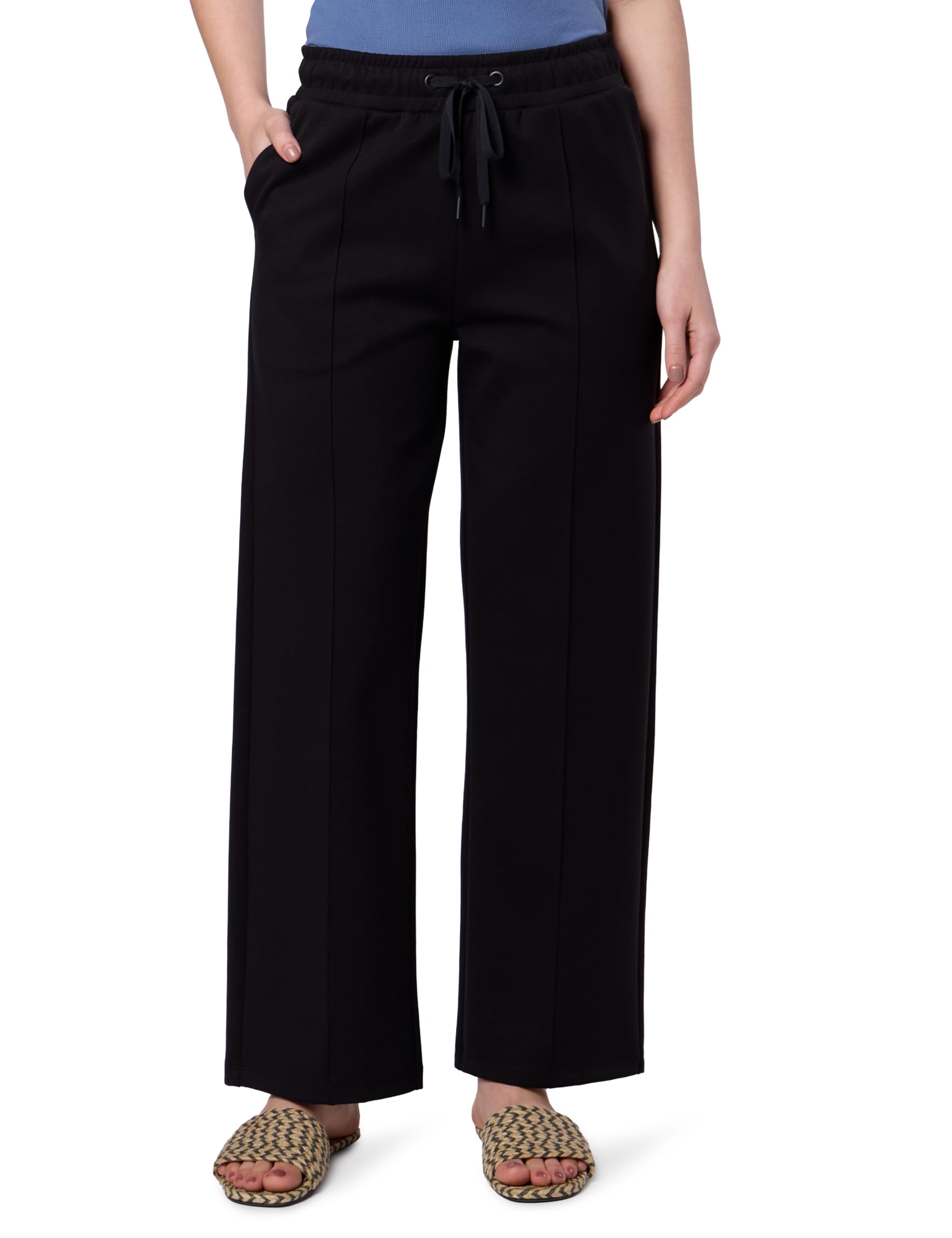 Amazon Brand - Symbol Women's Loose Wide-Leg Mid Rise Ankle Length Lounge Pant (Available in Plus Sizes)