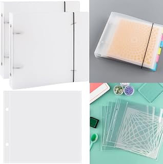CYFUN DESIGN Cookie Stencil Storage Binder 2PCS Cover with 70 Inner Pages, Modern, Casual, Polypropylene, TEMPLATE STENCIL, Scrapbooking Die Cuts
