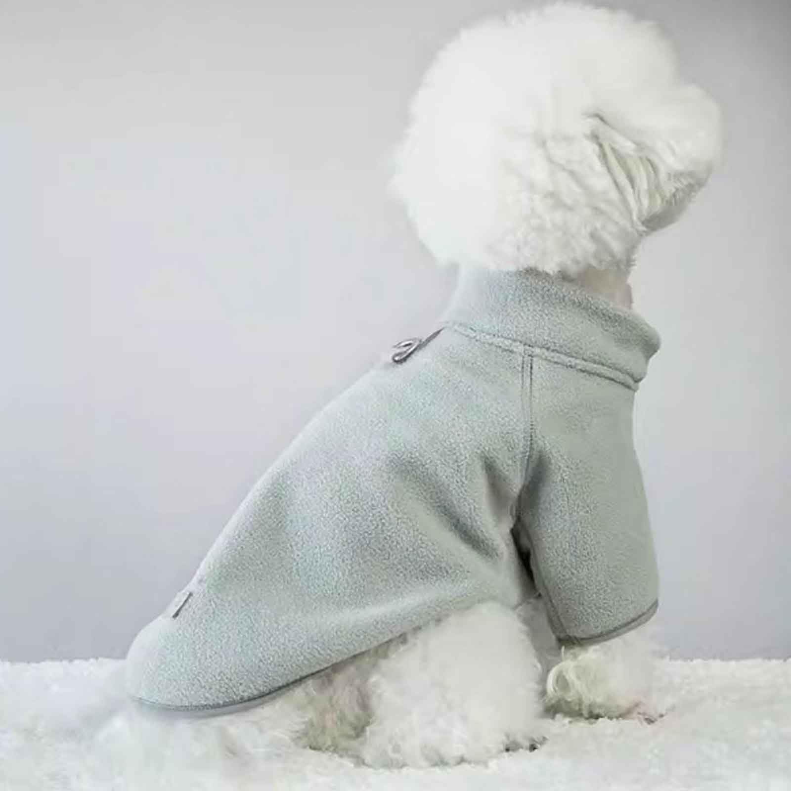 Warmer Hundemantel, Zip Up Fleece Hundeweste, 2 Beine Bedeckt, Winddicht Warme Winterjacke Mit D-Ring, Für Kleine Hunde Spazierengehen, Wandern,L