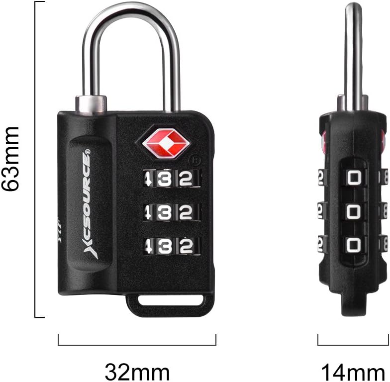 TSA-Approved Lock for Travel/Luggage with Open Alert Indicator, 2 Packs Solid Gym Lock, Easy to Set Combination & Read Dials (After Inspecting, TSA Must Re-Lock Before Moving Airline Master Key)
