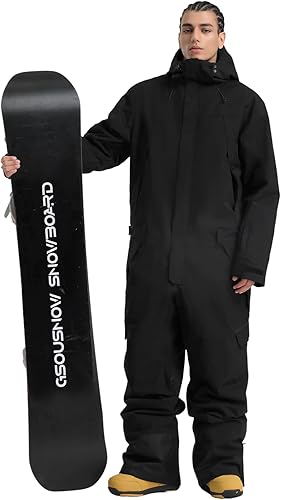 Miniatura 3 de GSOU SNOW Trajes de esquí para mujeres y hombres, trajes de nieve de una pieza, impermeables, resistentes al viento, traje de nieve aislado para