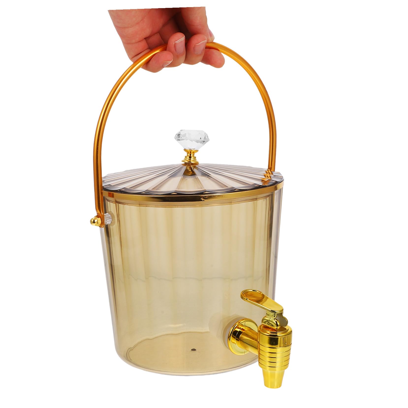 Kunststoff Getränkespender mit Zapfhahn 2200ml Wasserspender mit Deckel und Griff für Party und Outdoor Gebrauch Einfacher Getränkeausguss und Tragbar