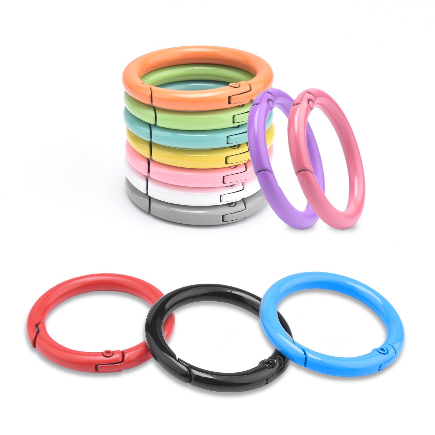 Amazon.com: 12 Pack 1 Inch Metal Round Carabiner Keyring, Trigger