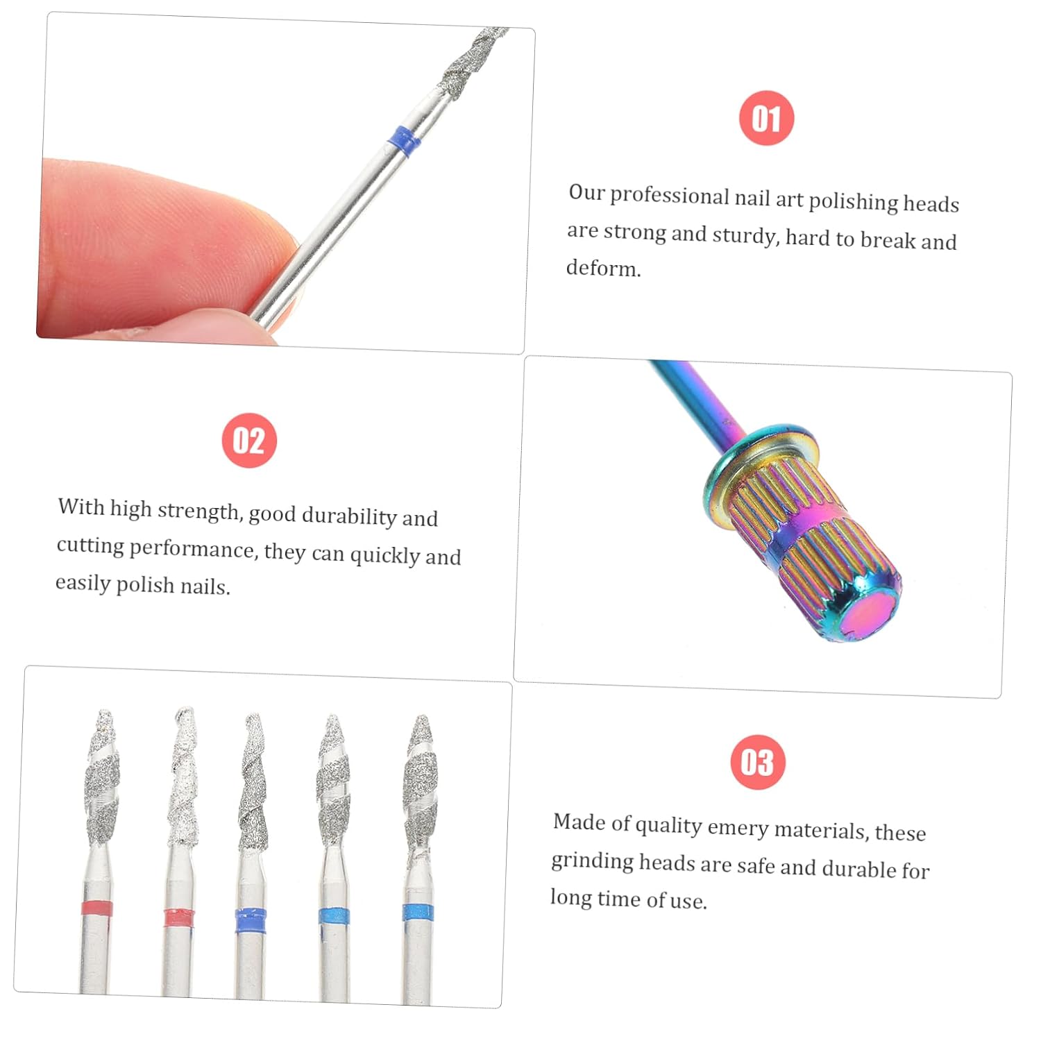 1Set Nail Art Tools Manicure Polishing Heads for Easy Gel Polish Removal and Cuticle Trimming Professional Nail Beauty Kit for Beginners and Home Use