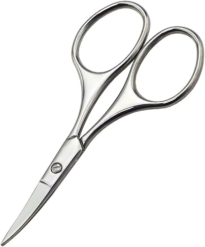 Miniatura 3 de Tijeras para recortar el vello de la nariz, tijeras de punta redonda de 3.4 pies para recorte de bigote de orejas, cejas, barba, bigote, herramienta