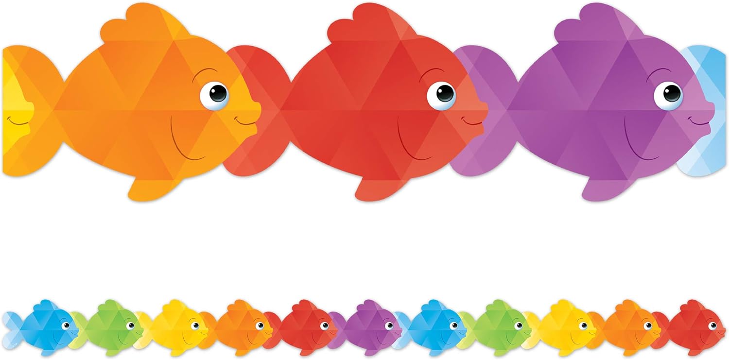 Teacher Created Resources Colorful Fish Die-Cut Border Trim (TCR3497)