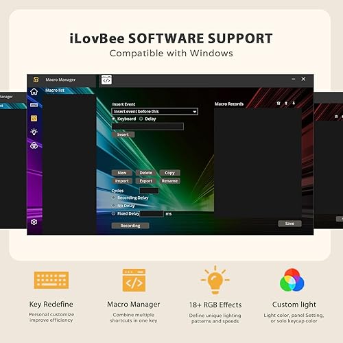 Miniatura 6 de iLovBee i61 Teclado mecánico 60 por ciento, teclado RGB con cable para juegos, 61 teclas compacto mini teclados personalizados para jugadores de