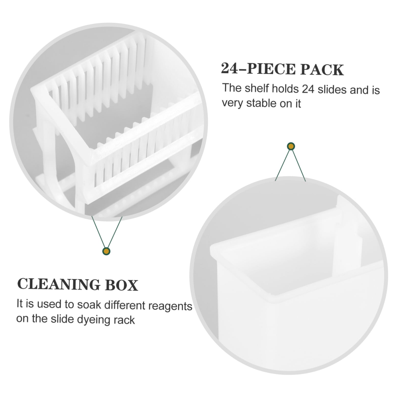 Unomor Microscope Slides Staining Jar Stand Dyeing Vat Set Rack Lab Slide Staining Holder