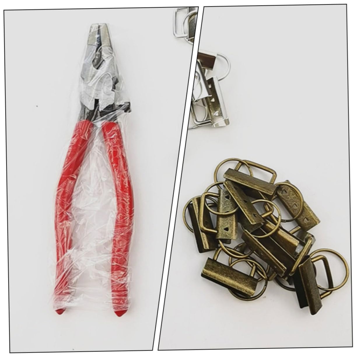 Baluue Kit Portachiavi con Morsetto in Metallo 32mm e Pinza, Clip per Cintura e Ciondolo da Polso in Ferro, Set da 30 Pezzi per Creazioni Fai da Te e Accessori Artigianali