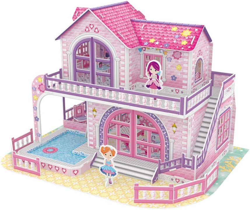 ALICORN 3D Puzzle Dollhouse Doll House Castle for Kids Age 6 7 8 9 10 11 12 and Above, Building Kit DIY Craft, Fun & Creative Easy to Assemble