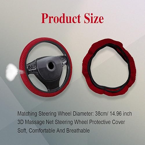 Miniatura 2 de Funda elástica elástica para volante de automóvil, protector antideslizante para volante de automóvil de 15 pulgadas, accesorios universales para