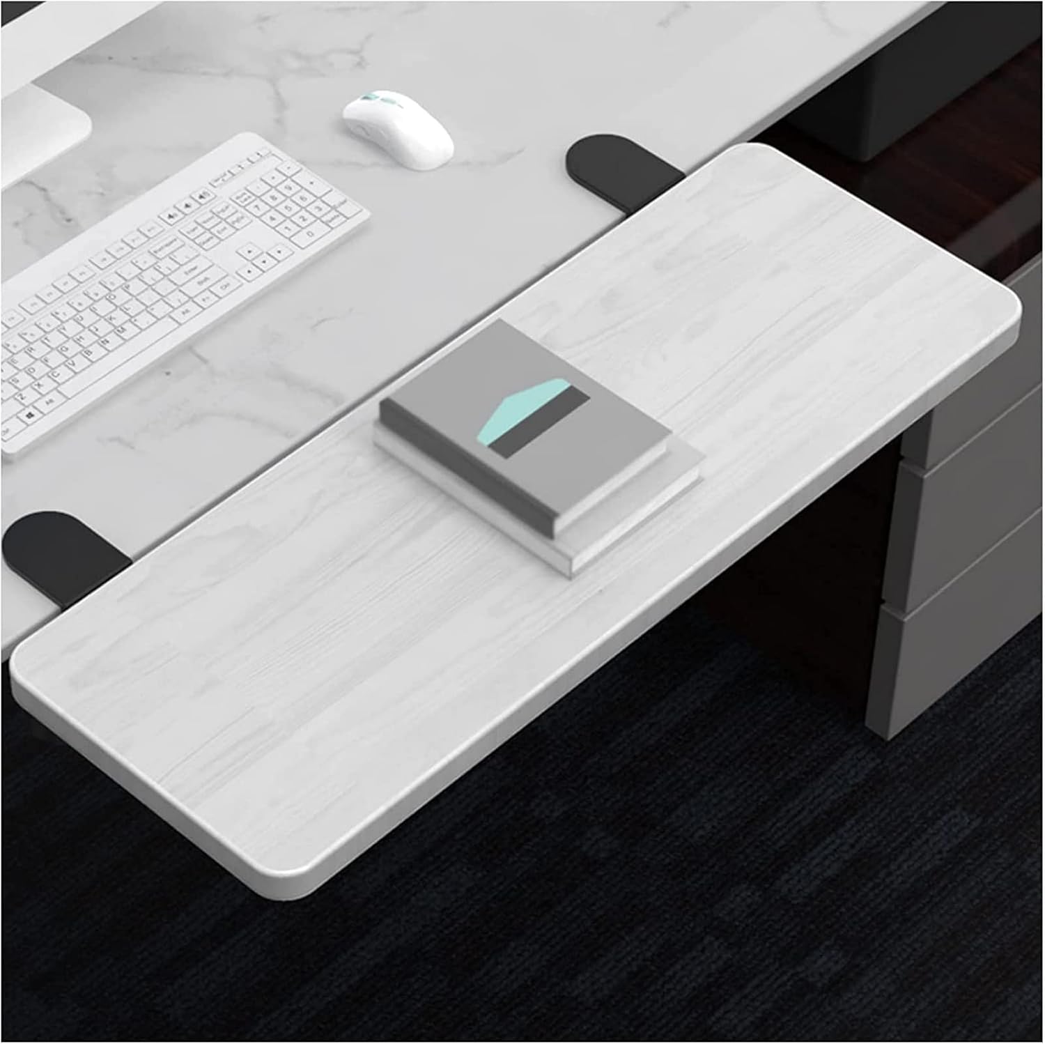 LIJCC Keyboard Tray Ergonomic Desk Extender Clamp, Folding