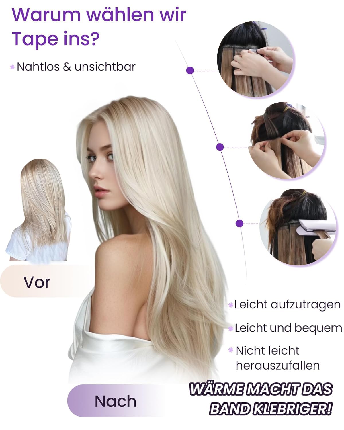 LaaVoo Przedłużanie Włosów Taśmie Brązowy Ombre Jasny Brąz Balayage Ciemny Blond Taśmie Przedłużanie Włosów Naturalnych 50cm/20cali Taśmie Przedłużanie Włosów Ludzkich 20sztuk/50g #6/8/14
