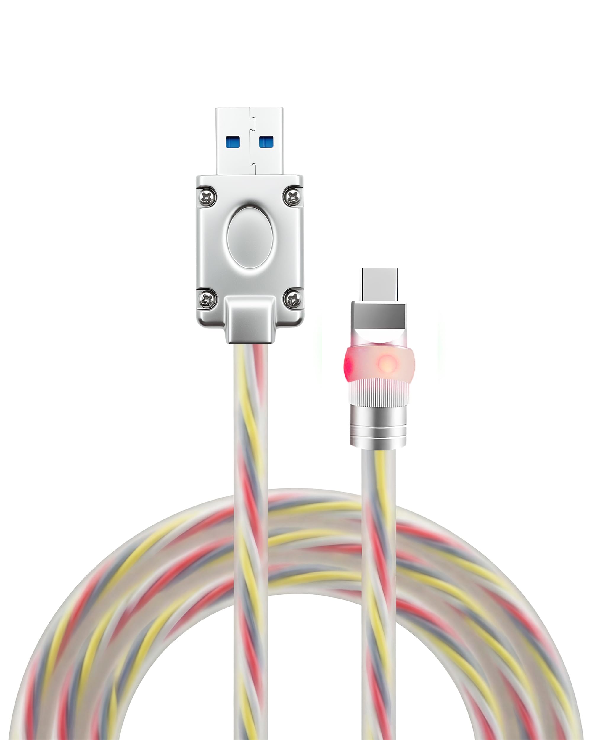 chubbycable Neon Chubby 100W Fast Charging Cable Durable Ultra-Thick Silicone USB C Cable LED Light Up Phone Charger Cord Compatible with iPhone 17-15